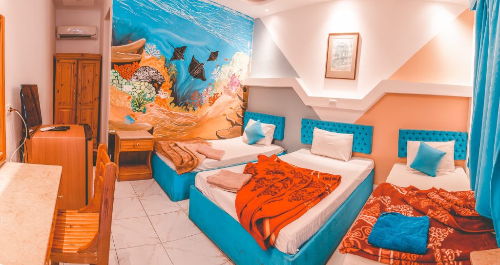 Sea view hotel located in Dahab. The hotel rooms and suites are comfortable and intimate, and the hotel is located near Mashraba Street, in the heart of Dahab.